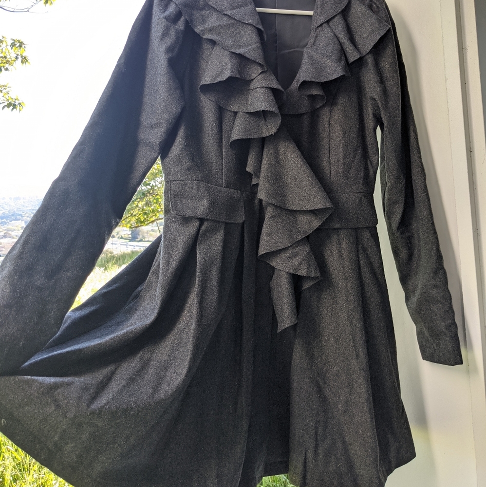 Gorgeous and Feminine Wool Coat with Full Skirt